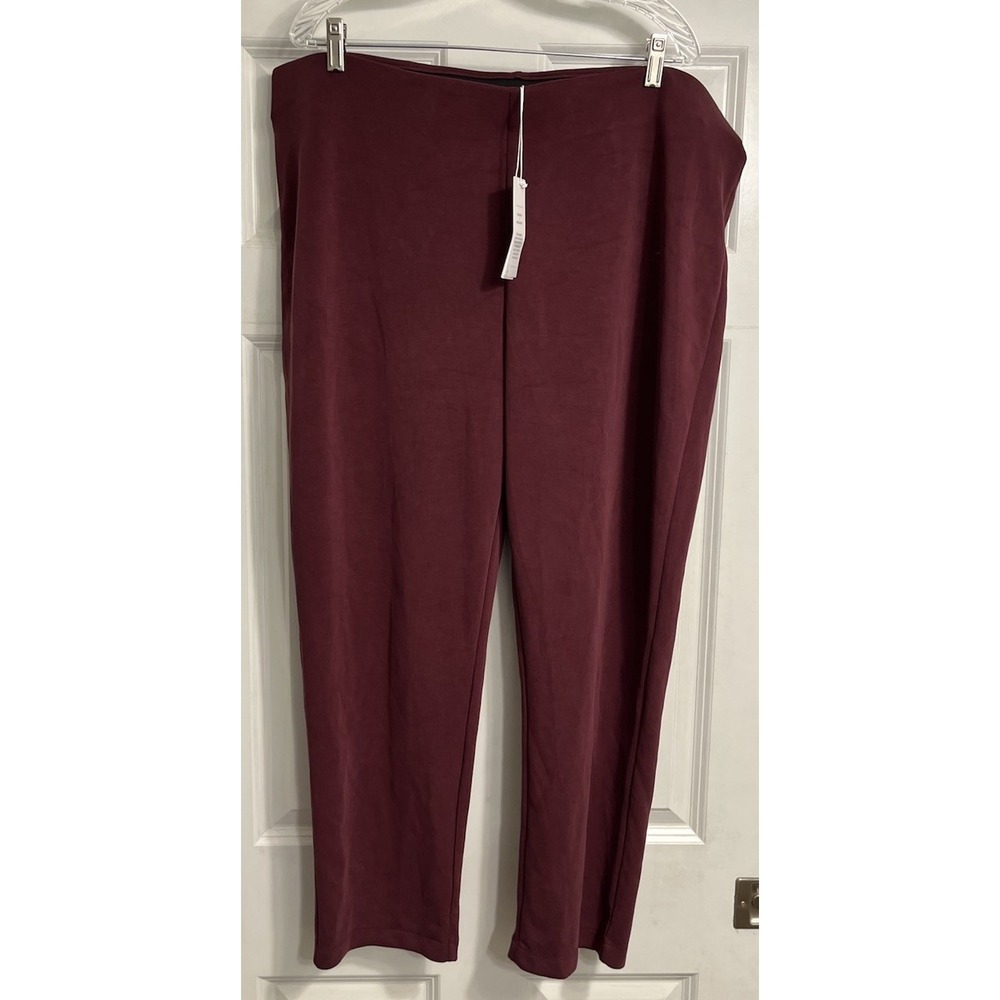 CHICO'S Zenergy Maroon Suede Scuba Ankle Pants Women's Size US XXL 26"‎